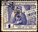 Stamps Paraguay -  500 años del nacimiento de Isabel la Católica.