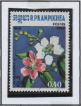 Stamps Cambodia -  Flores: Plumeria