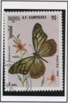 Stamps Cambodia -  Mariposas: Danaus Sita