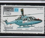Stamps Cambodia -  Hafnia 87: Westland Lynx WG-13