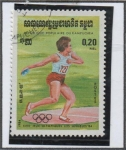 Stamps Cambodia -  Juegos Olimpicos Los Angeles: Disco