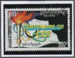 Sellos de Asia - Camboya -  Centenario d' Comité Olímpico: Antorcha