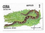 Stamps : America : Cuba :  Reptiles. Majacito Bobo