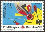 Stamps Spain -  2965 - Barcelona 92, I serie Pre-Olímpica, badmington