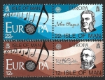 Stamps United Kingdom -  282ab-283ab - Año Europeo de la Música (ISLA DE MAN)