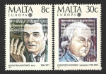 Sellos de Europa - Malta -  660-661 - Año Europeo de la Música