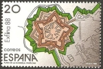Stamps Spain -  2955 - Exposición filatelica nacional, Exfilna 88, Plano de la Ciudadela pamplonica