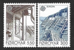 Stamps : Europe : Denmark :  156-157 - Arquitectura Moderna (ISLAS FOROE)
