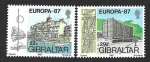Sellos del Mundo : Europa : Gibraltar : 499-500 - Arquitectura Moderna