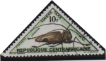 Stamps Central African Republic -  Escarabajos: Leprosa Phryneta