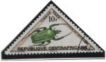 Stamps : Africa : Central_African_Republic :  Escarabajos: Taurina Longiceps