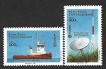 Stamps Turkey -  222-223 - XXV Aniversario de la Corporación de Radio y Televisión de Bayrak (República Turca del Nor