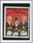 Stamps Chad -  Juegos d' Mexico: Bruno Cipolla, Prino Baran y Renzo Sambo