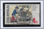 Stamps Czech Republic -  El Buen Soldado: Sra.M'uller y Silla d' Ruedas 