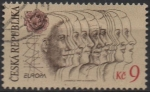 Stamps : Europe : Czech_Republic :  Paz y Libertad: Rosa y Perfiles