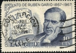Stamps America - Chile -  LAN CHILE. 100 años nacimiento de RUBEN DARÍO. Libro AZUL.