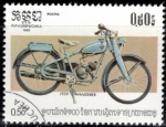 Stamps Cambodia -  Centenario de la motocicleta(Wanderer 1939).