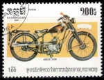 Stamps : Asia : Cambodia :  Centenario de la motocicleta(Ardie 1939).