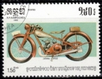 Stamps : Asia : Cambodia :  Centenario de la motocicleta(Jawa 1932).