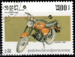 Stamps : Asia : Cambodia :  Centenario de la motocicleta(Simsom 1983).