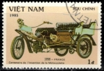Stamps : Asia : Vietnam :  Centenario de la motocicleta(Triciclo de 1898, Francia.).