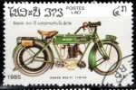 Stamps Laos -  Centenario de la motocicleta(Rudge multi. 1914).