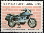 Sellos del Mundo : Africa : Burkina_Faso : Centenario de la motocicleta(B.M.W. Aéreo).