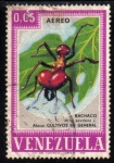 Stamps : America : Venezuela :  1968 Insectos: hormiga roja