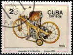 Stamps : America : Cuba :  Centenario de la motocicleta(Daimler-Motorrad, 1885).