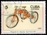 Stamps : America : Cuba :  Centenario de la motocicleta(Kayser-Dreirad, 1910).