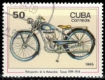 Stamps : America : Cuba :  Centenario de la motocicleta(Simon BSW, 1936).
