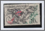 Stamps Czechoslovakia -  Deportes: Caida d' Caballos