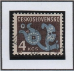 Stamps Czechoslovakia -  Flores estilizadas