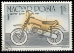 Sellos del Mundo : Europa : Hungr�a : Centenario de la motocicleta(Fantic Sprinter, 1984).