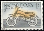 Sellos del Mundo : Europa : Hungra : Centenario de la motocicleta(Fantic Sprinter, 1984).