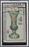 Stamps Czechoslovakia -  Jarrones: Bohemia Siglo 18