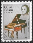 Sellos del Mundo : Africa : Guinea_Bissau : Año internacional de la música - Piano - F. Chopin