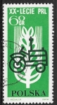 Stamps Poland -  Trator estlizado - trigo