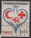 Sellos de Europa - Checoslovaquia -  Media luna Roja cruz y Leon