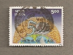 Sellos de Asia - India -  50 Aniv de la FAO