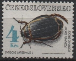 Stamps Czechoslovakia -  Escarabajos: Dyticus Latis