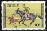 Sellos de Asia - Mongolia -  Chico con caballos