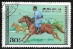 Sellos de Asia - Mongolia -  Cazador a caballo