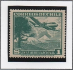 Stamps Chile -  Araucaria Pino y Avión 