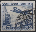 Sellos de America - Chile -  Avión y Grúa d' Muelle