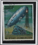 Stamps Comoros -  Dirigible Armada, Locomotora Pacific Class,1930 U.S.