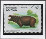 Stamps Republic of the Congo -  Liberiensis Choeropsis