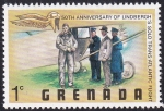 Stamps : America : Grenada :  50 Aniv. vuelo Lindbergh