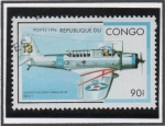 Stamps Democratic Republic of the Congo -  Aeronaves Militares: Vought-Sikorsky SB2U-1