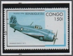 Stamps Republic of the Congo -  Aeronaves Militares: Gruman F4F-3
